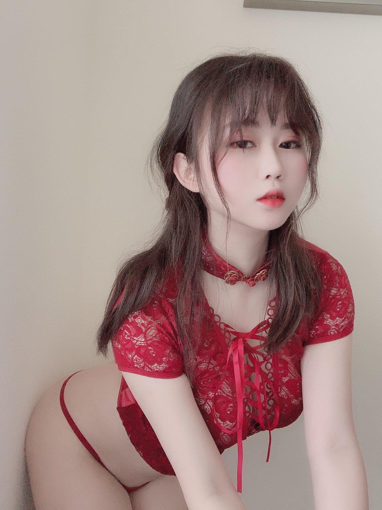 It's yi Jiang. - Red cheongsam(14)